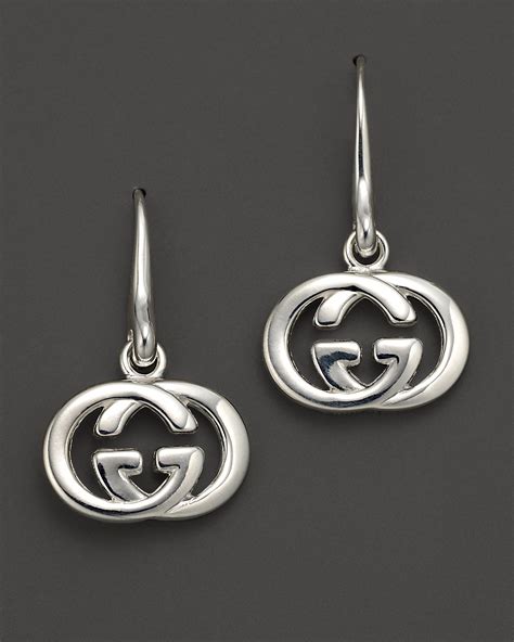 gucci sterling silver britt earrings|Gucci britt silver drop earrings.